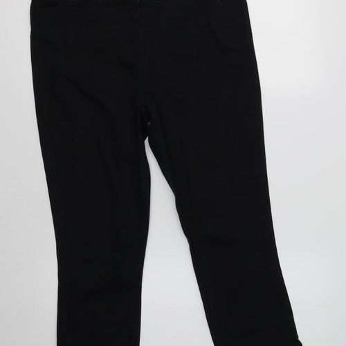 George Womens Black  Cotton Cropped Jeans Size 10 L22 in Regular