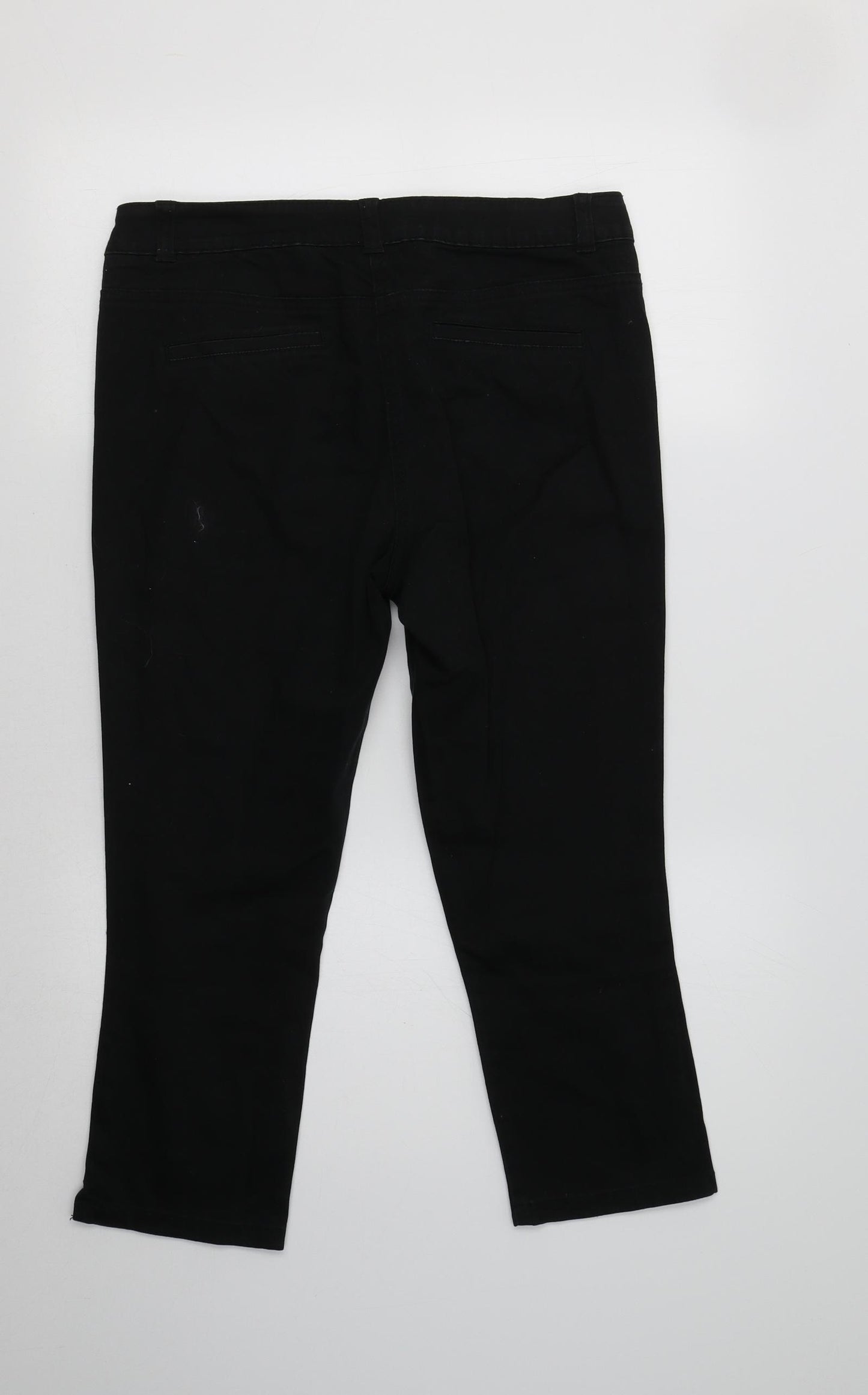 George Womens Black  Cotton Cropped Jeans Size 10 L22 in Regular