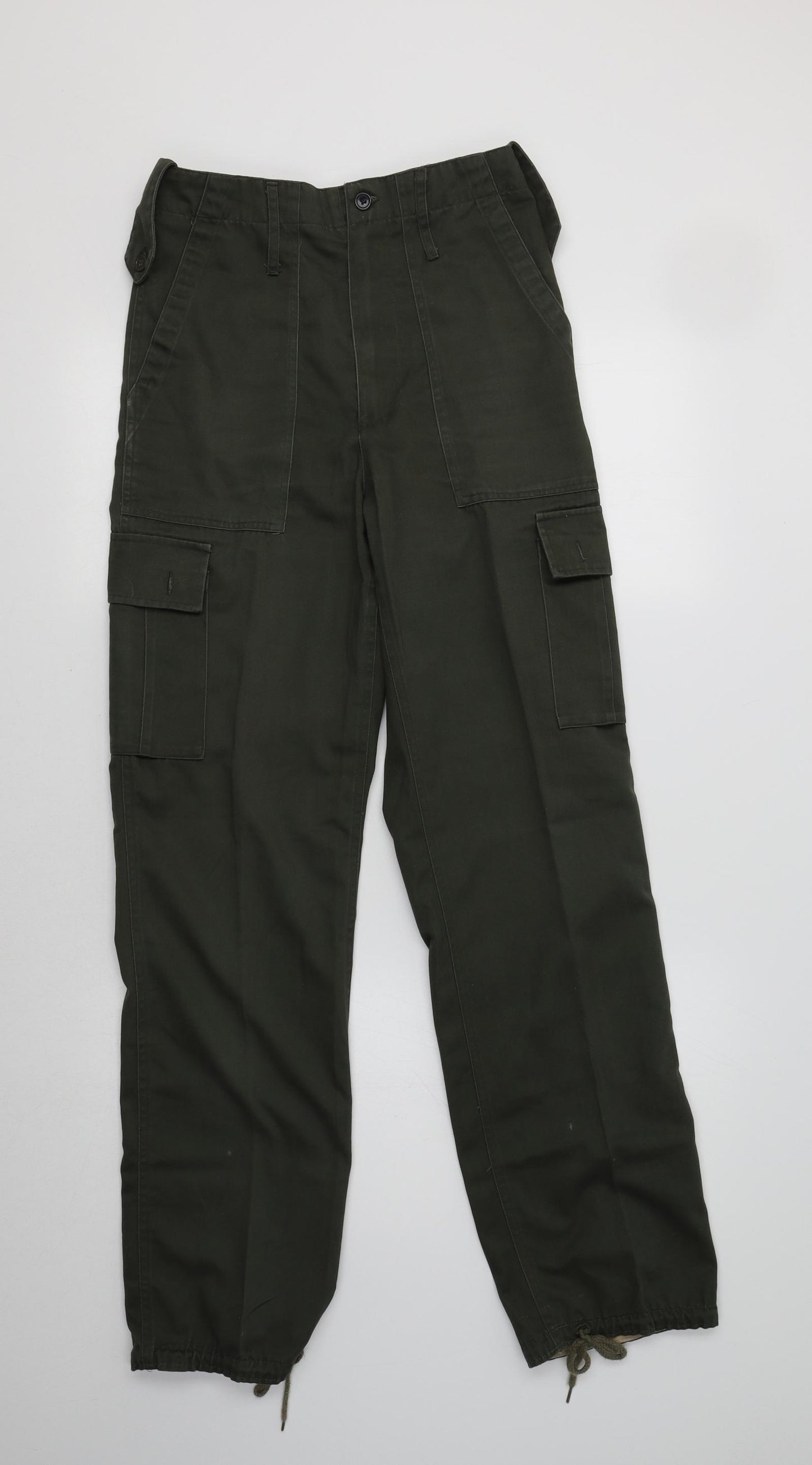 Giorgio Womens Green  Polyester Cargo Trousers Size 8 L31 in Regular