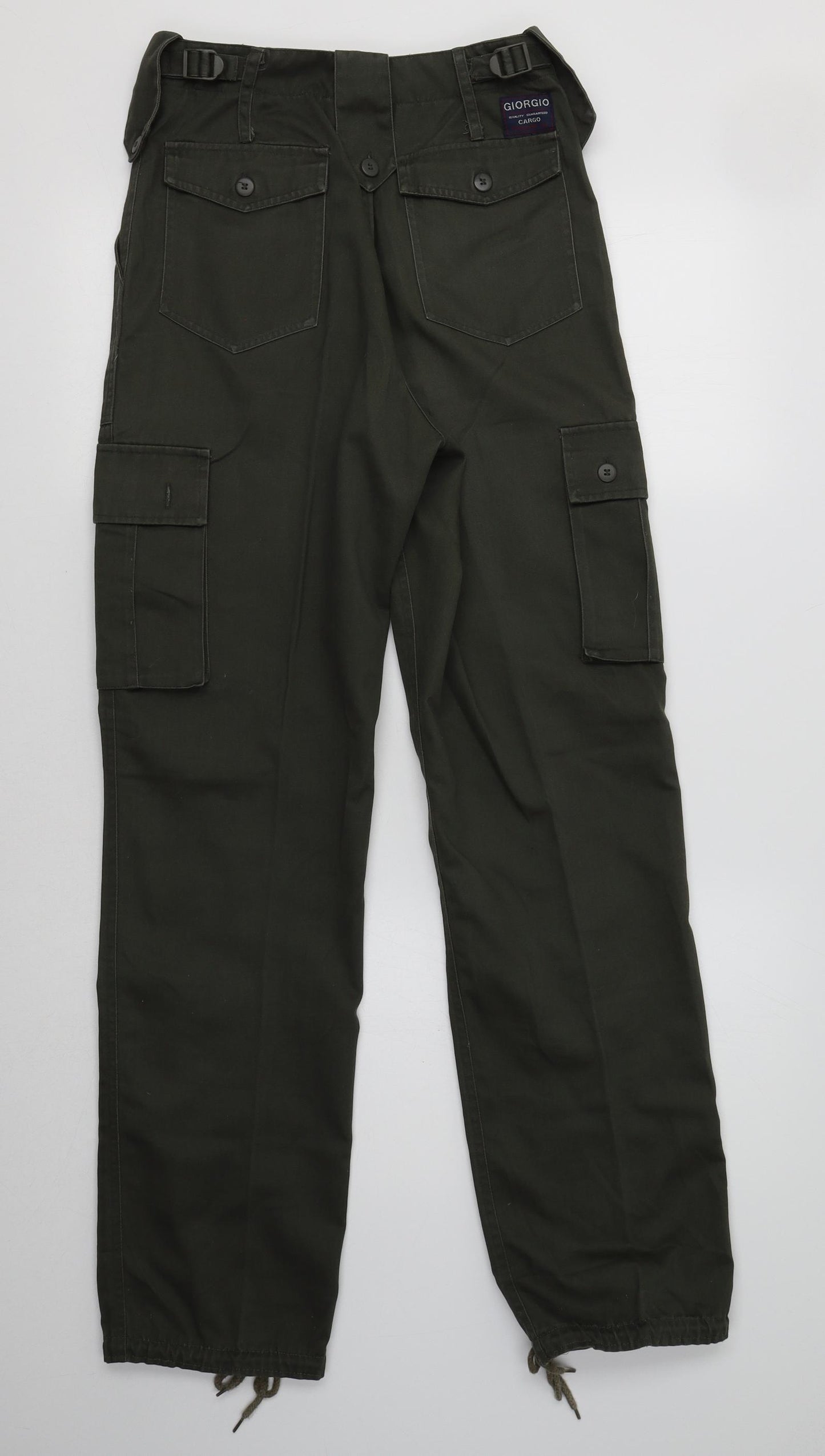 Giorgio Womens Green  Polyester Cargo Trousers Size 8 L31 in Regular
