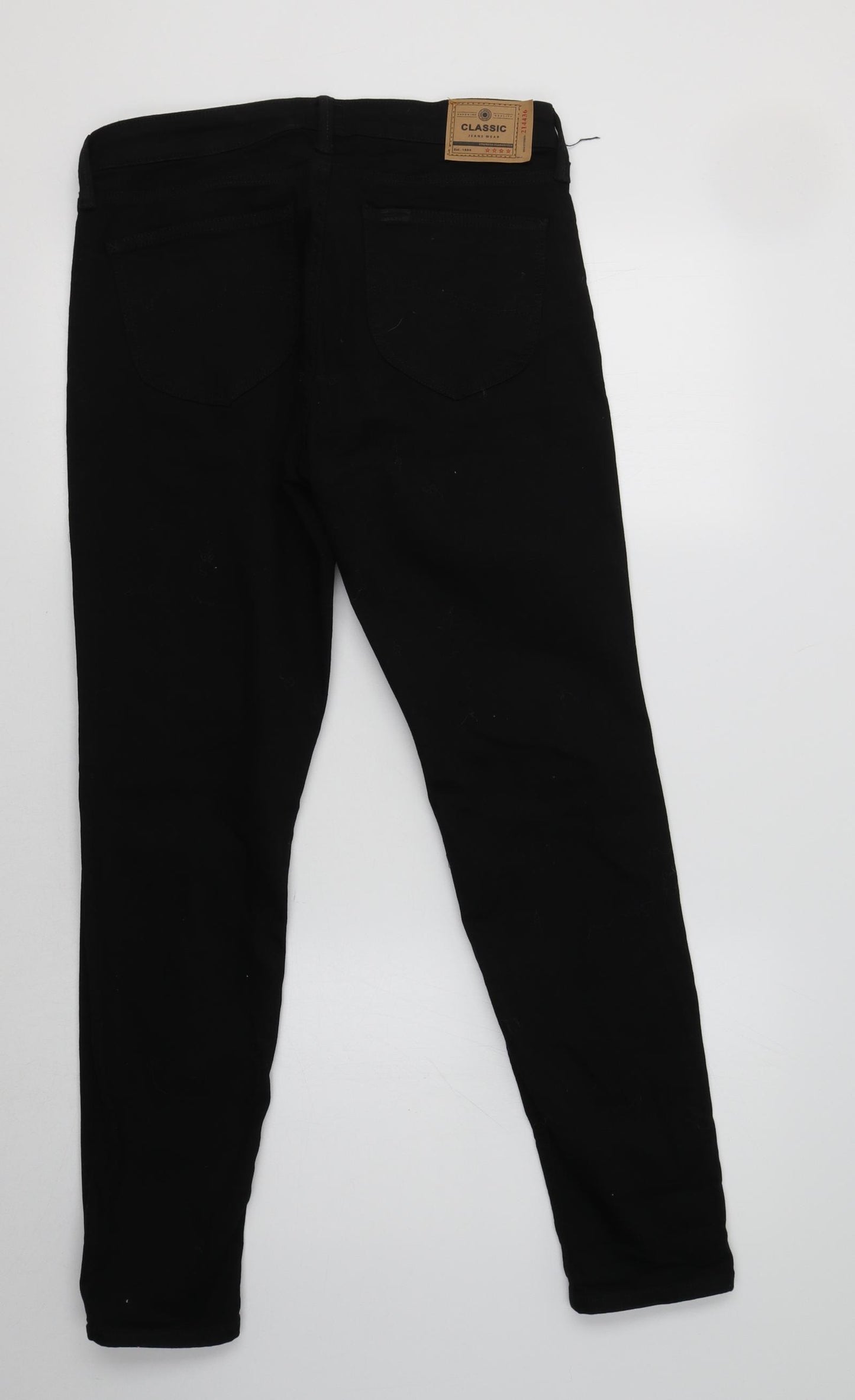 Classic Mens Black  Cotton Skinny Jeans Size 33 L31 in Regular