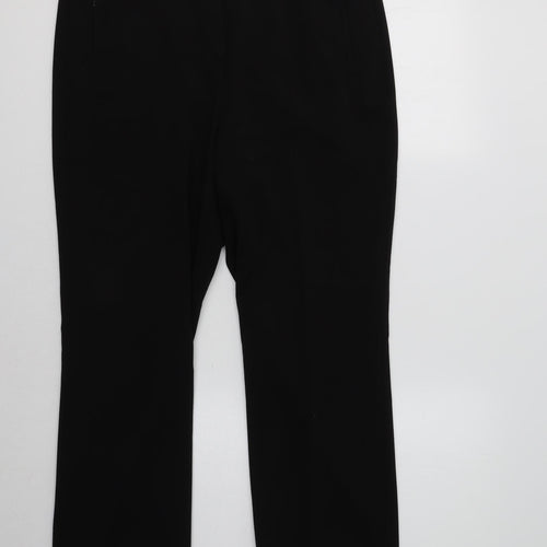 M&S Womens Black  Polyester Dress Pants Trousers Size 12 L27 in Regular
