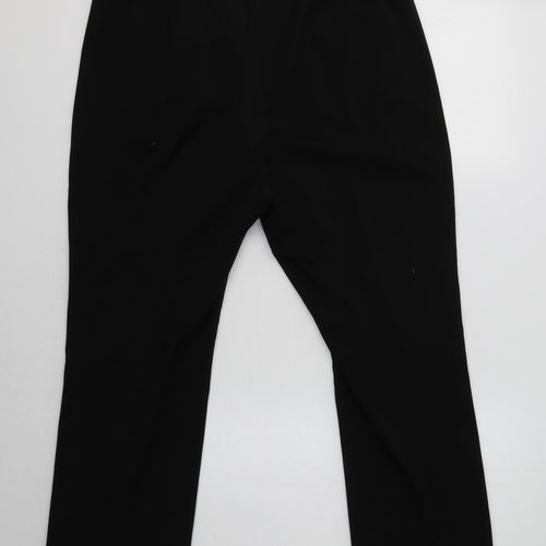 M&S Womens Black  Polyester Dress Pants Trousers Size 12 L27 in Regular