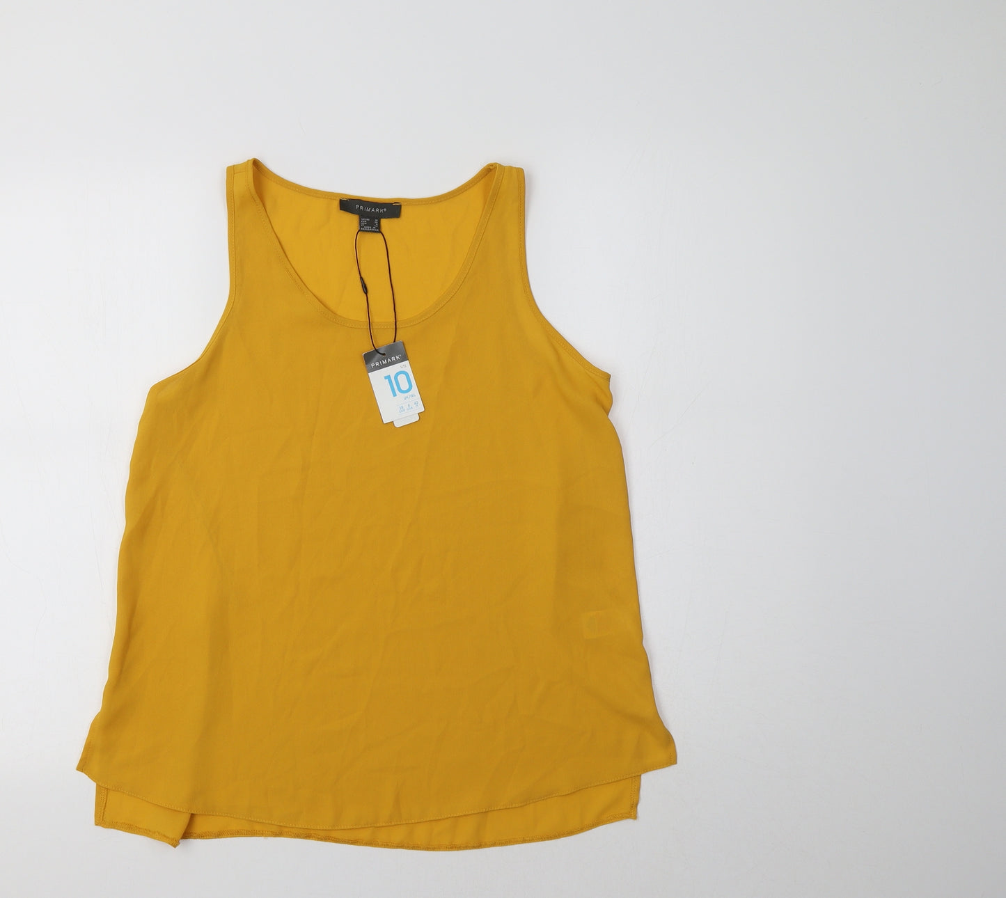 Primark Womens Yellow  Polyester Basic Tank Size 10