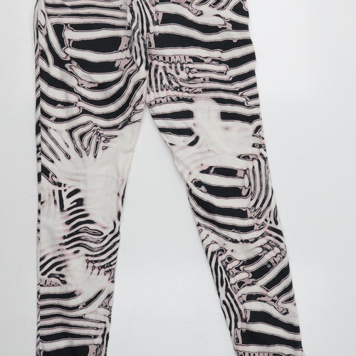 De Facto Womens Multicoloured Geometric Cotton Trousers  Size 10 L27 in Regular