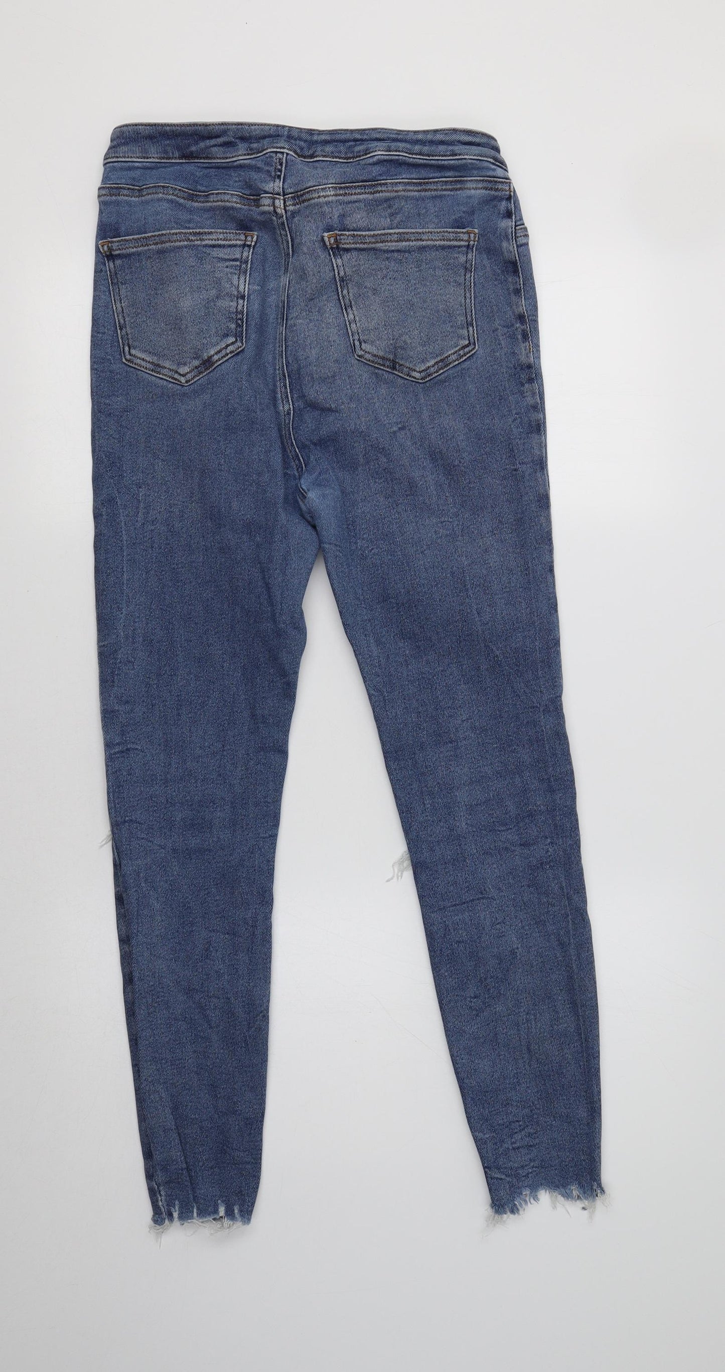 New Look Womens Blue  Cotton Skinny Jeans Size 14 L27 in Regular