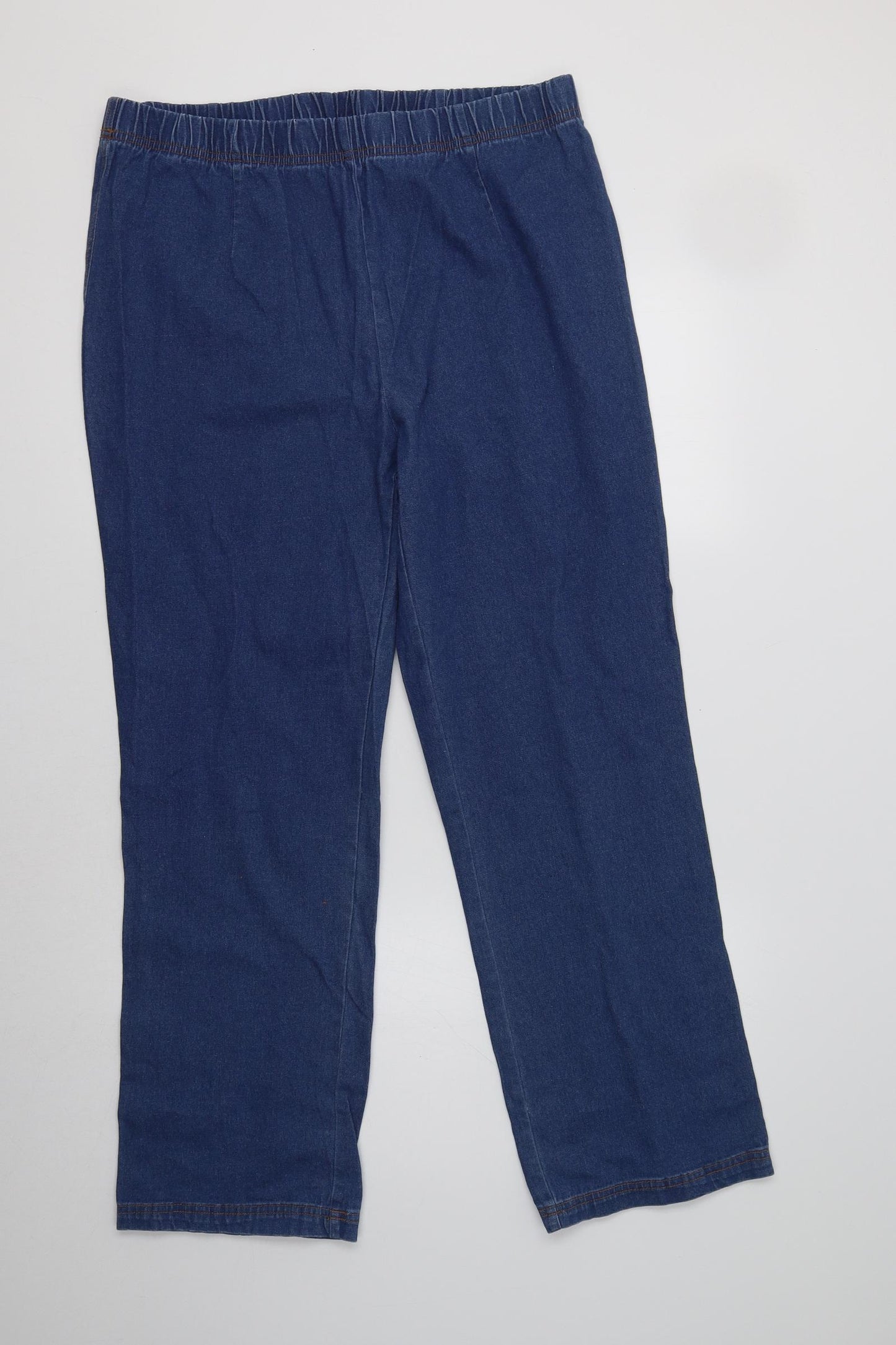 Damart Womens Blue  Cotton Straight Jeans Size 16 L29 in Regular