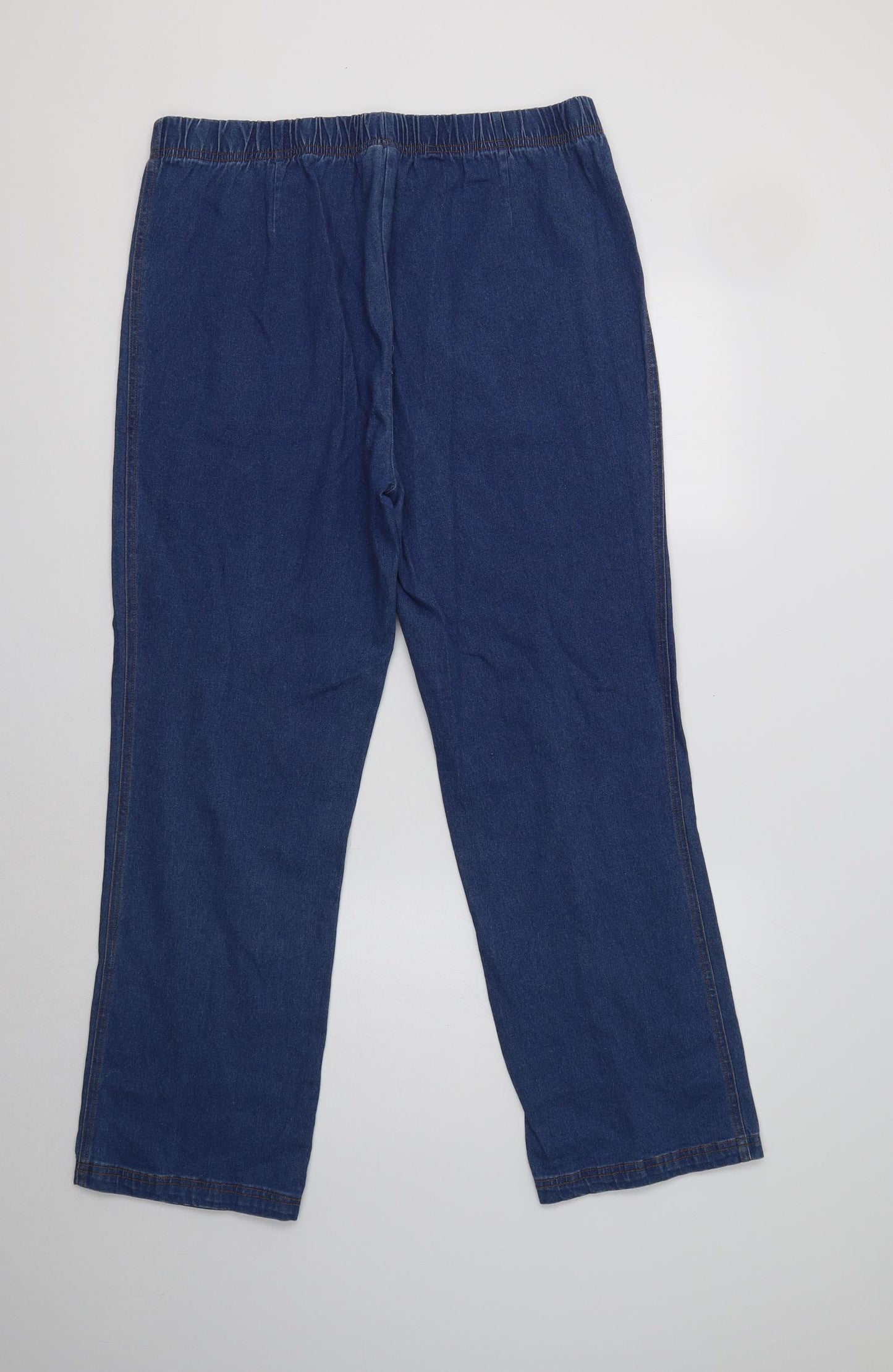 Damart Womens Blue  Cotton Straight Jeans Size 16 L29 in Regular
