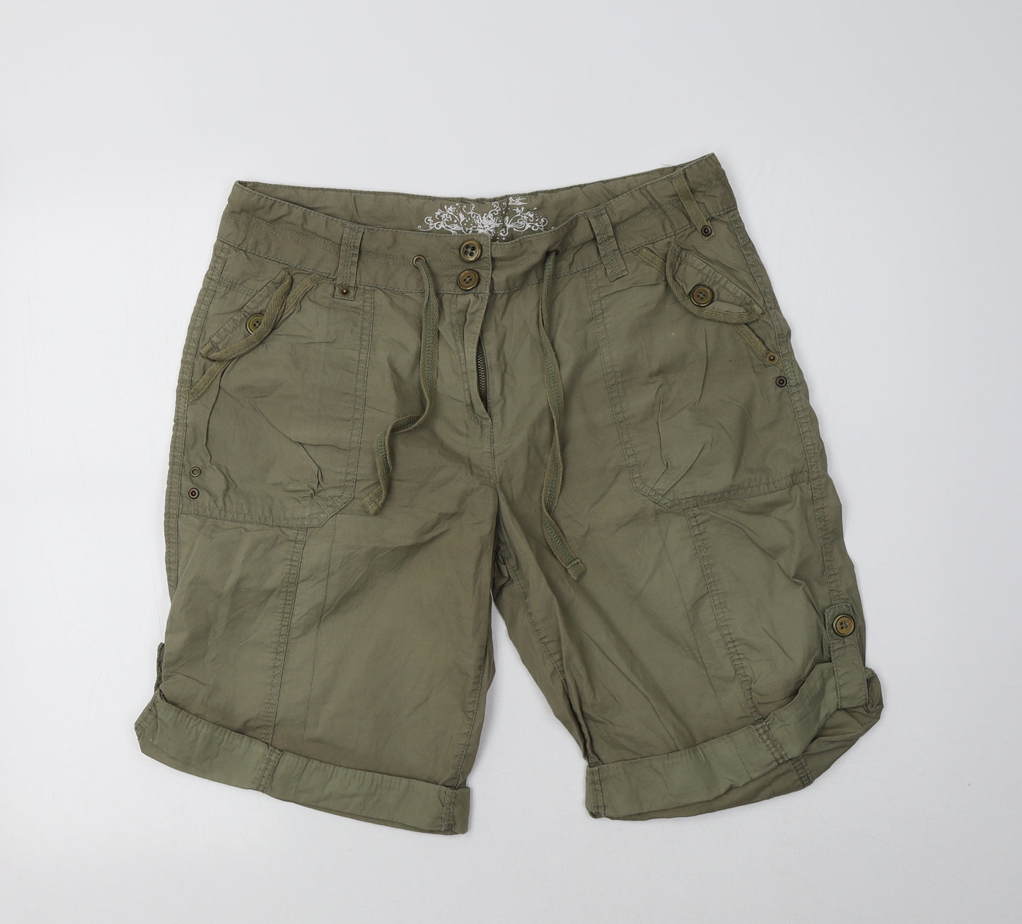George Womens Green  Cotton Cargo Shorts Size 14 L12 in Regular