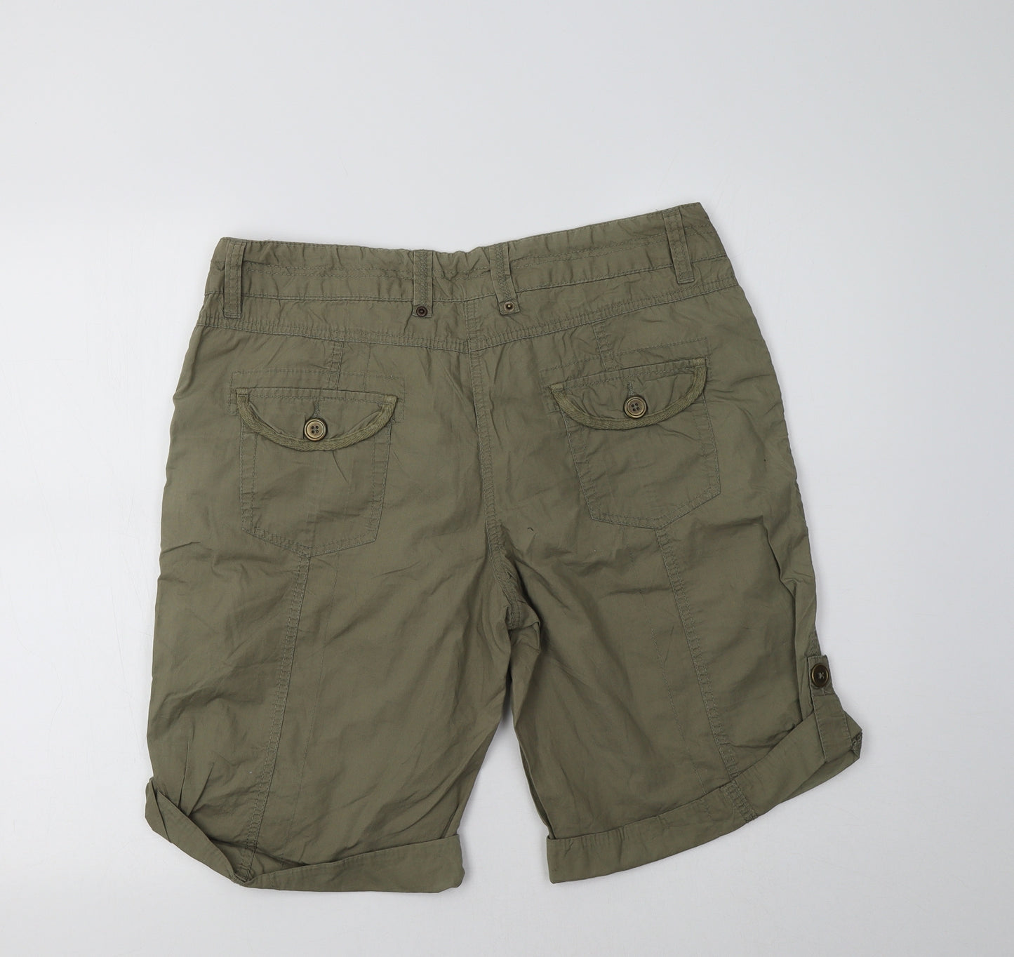 George Womens Green  Cotton Cargo Shorts Size 14 L12 in Regular