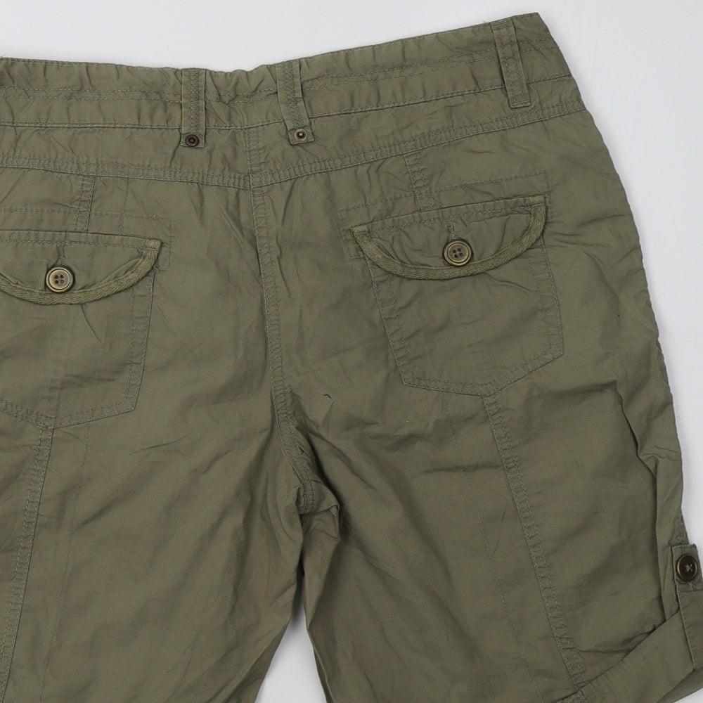 George Womens Green  Cotton Cargo Shorts Size 14 L12 in Regular