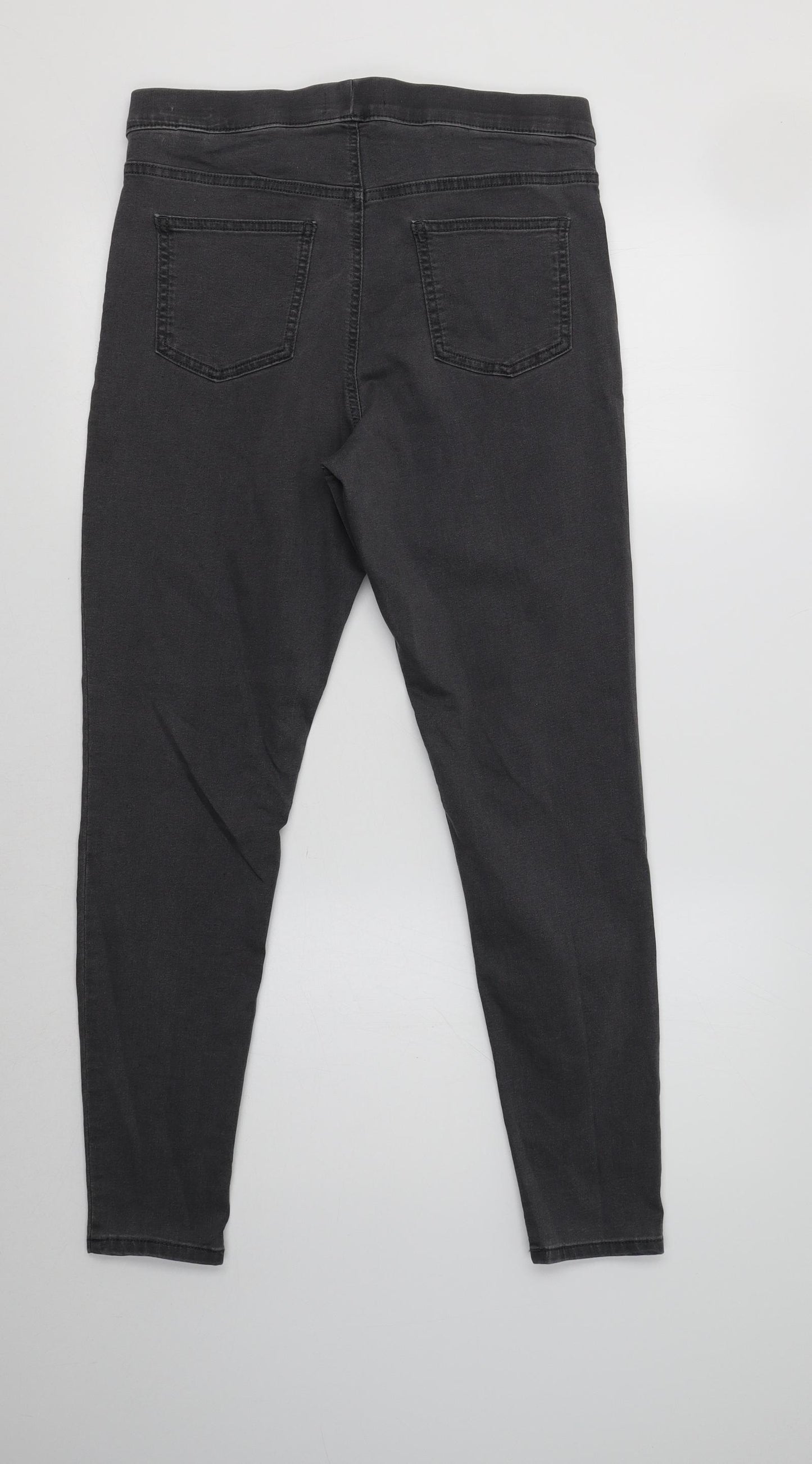M&S Womens Grey  Cotton Jegging Jeans Size 14 L29 in Regular
