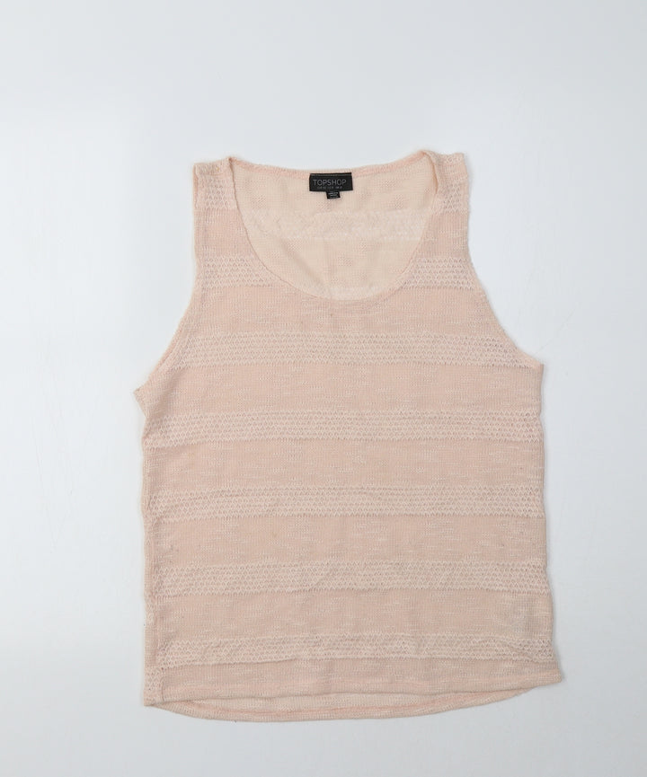 Topshop Womens Pink  Polyester Basic Tank Size 12