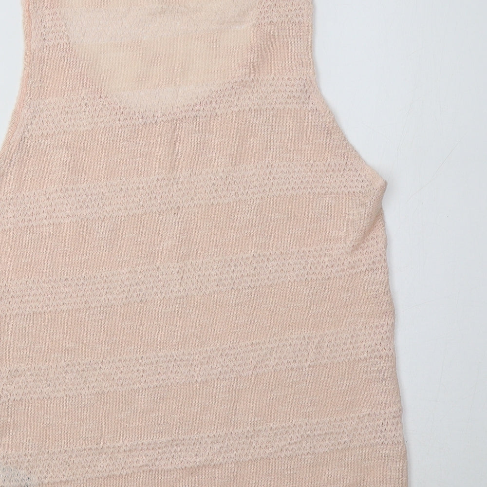 Topshop Womens Pink  Polyester Basic Tank Size 12