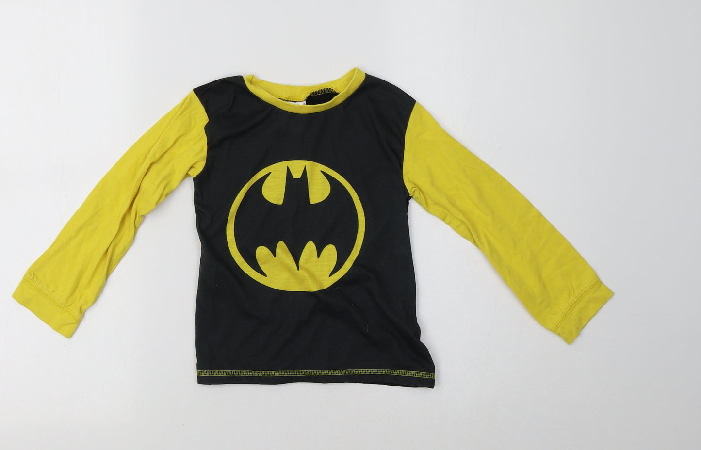 Preworn Boys Black Colourblock Cotton Basic T-Shirt Size 4-5 Years   - Batman