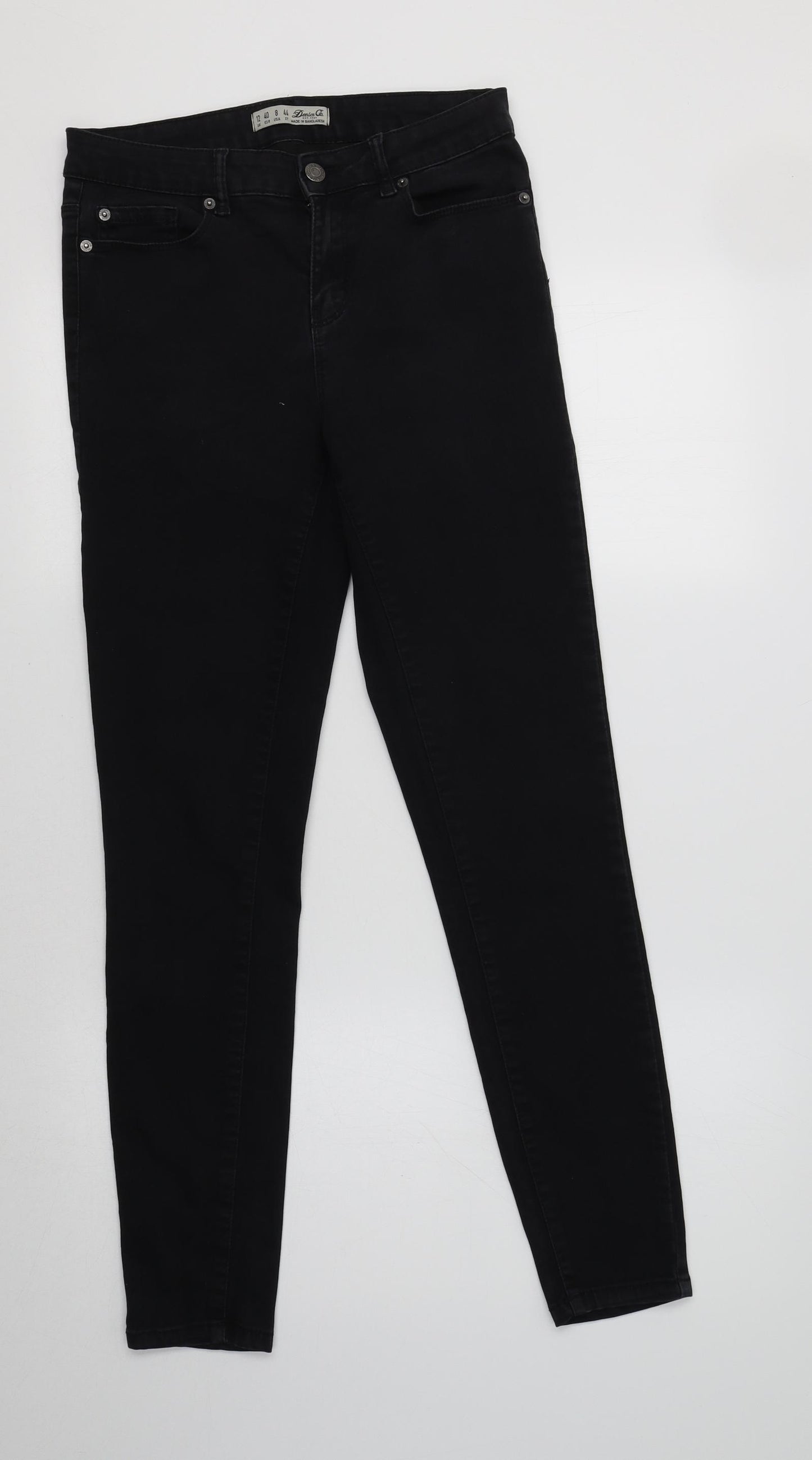 Primark Womens Black  Cotton Jegging Jeans Size 12 L30 in Regular