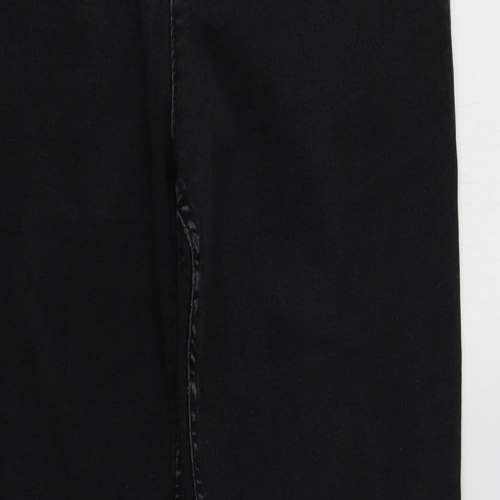 Per Una Womens Black  Cotton Straight Jeans Size 16 L32 in Regular