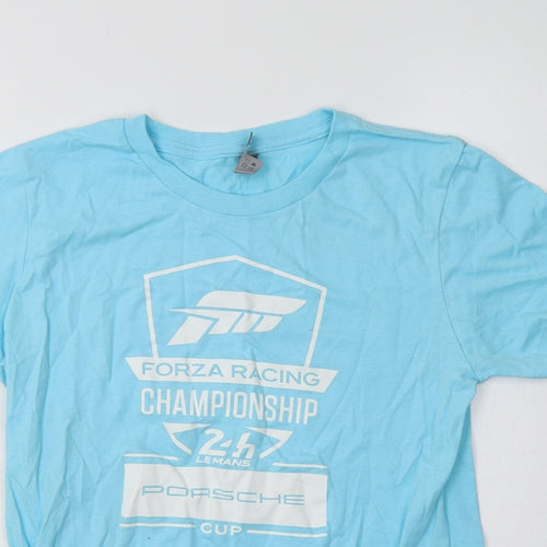 Next Level Womens Blue  Cotton Basic T-Shirt Size M Crew Neck