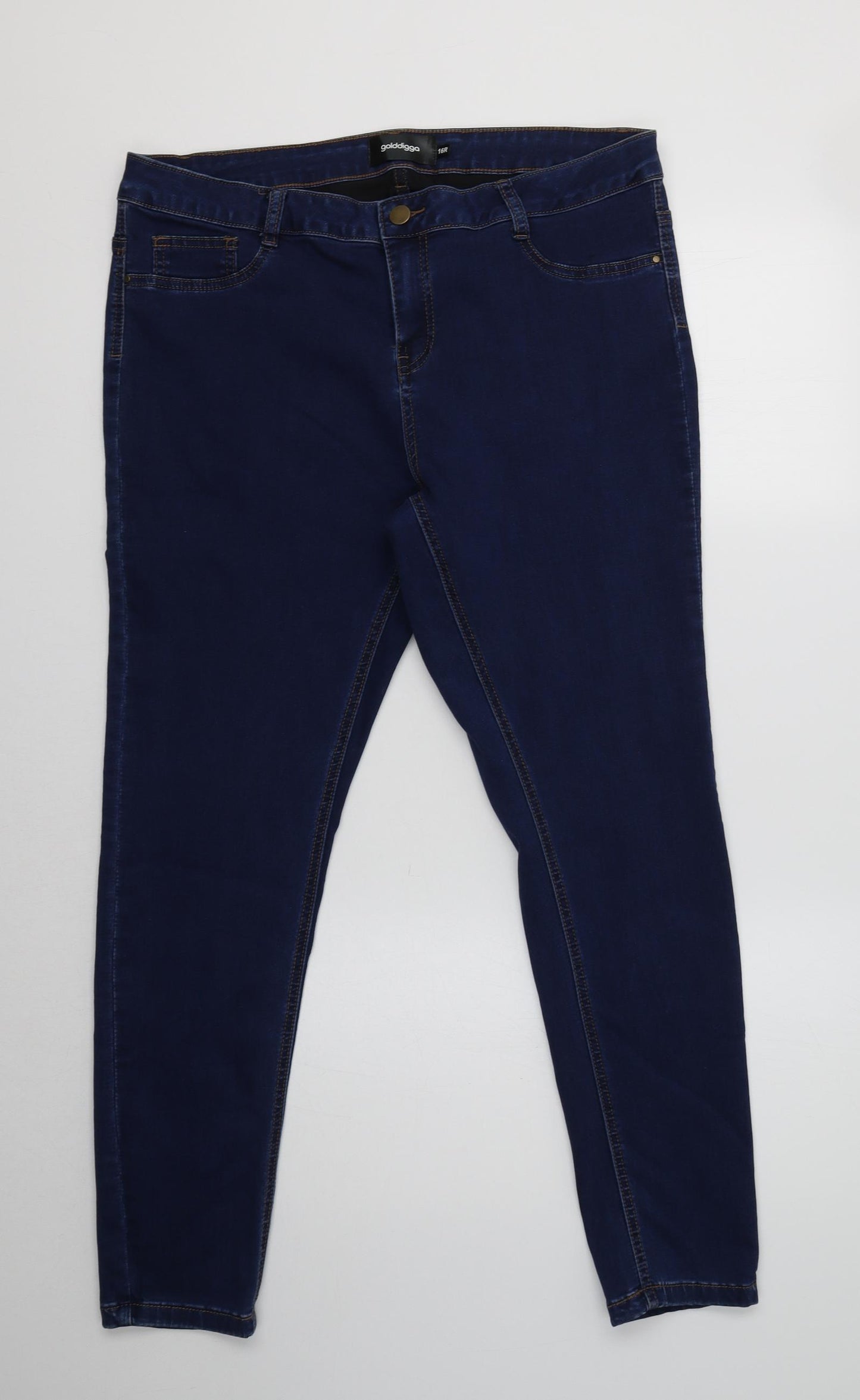Goldigga Womens Blue  Cotton Jegging Jeans Size 16 L29 in Regular
