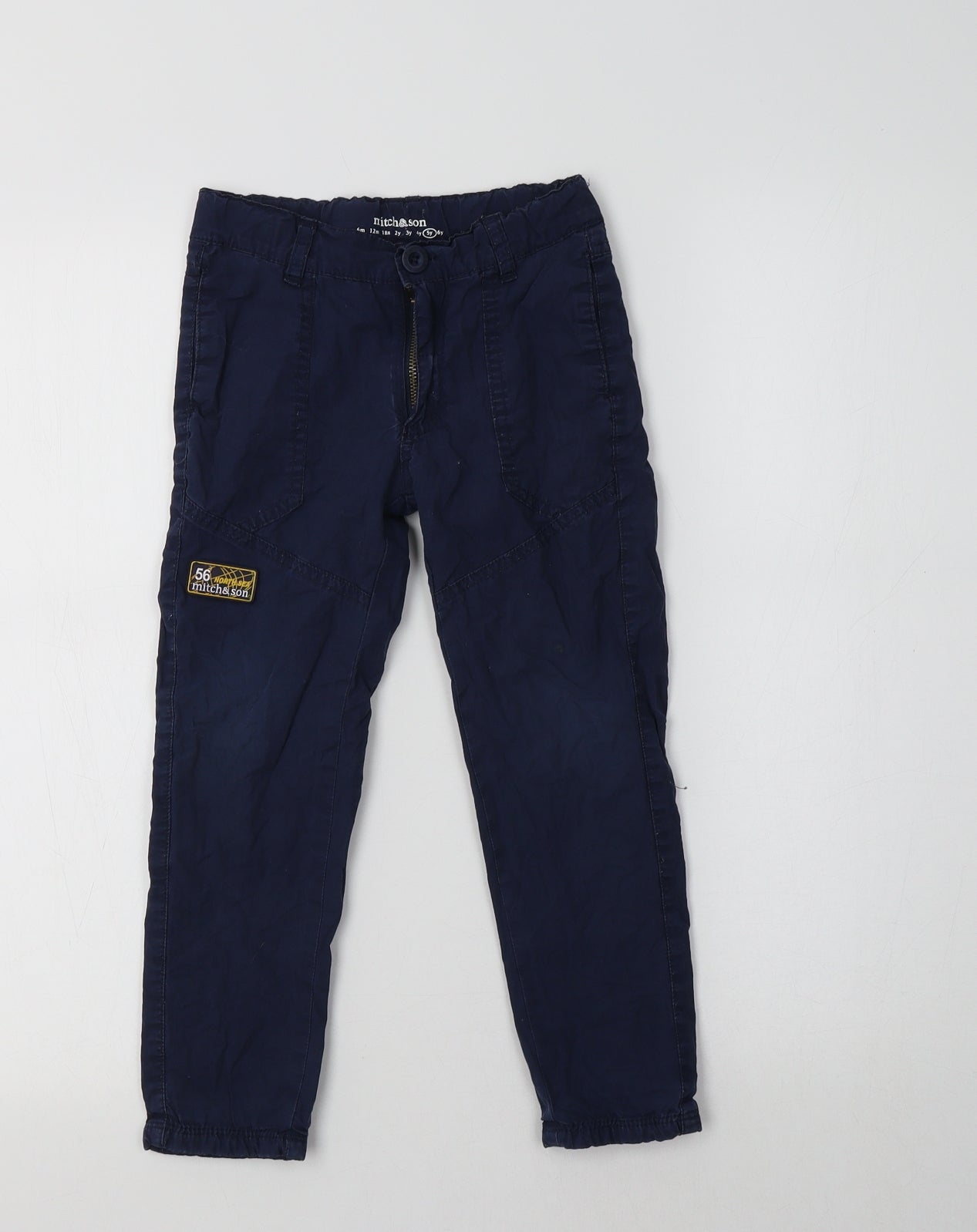 Mitch & Boys Blue  Cotton Cargo Trousers Size 5 Years  Regular