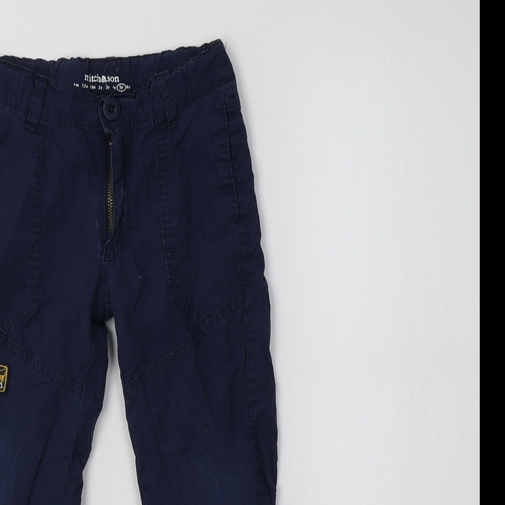 Mitch & Boys Blue  Cotton Cargo Trousers Size 5 Years  Regular