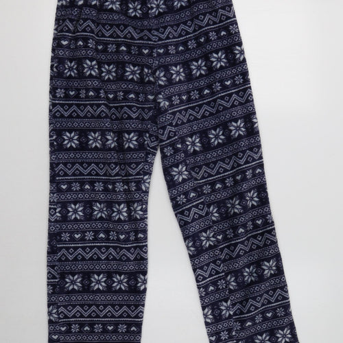 George Womens Blue Fair Isle Polyester  Pyjama Pants Size 8
