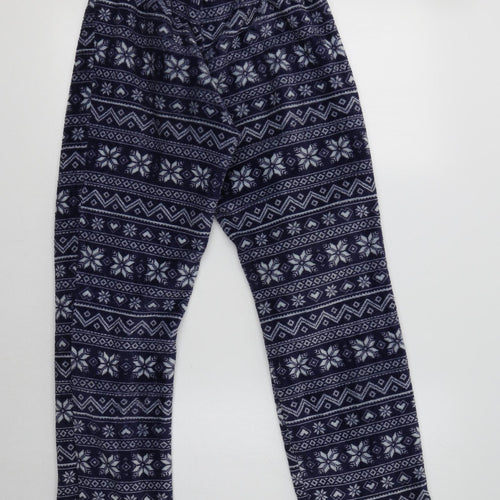 George Womens Blue Fair Isle Polyester  Pyjama Pants Size 8