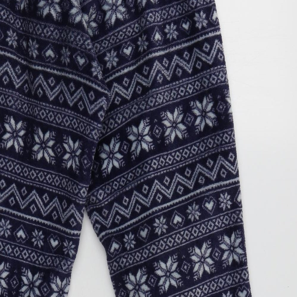 George Womens Blue Fair Isle Polyester  Pyjama Pants Size 8