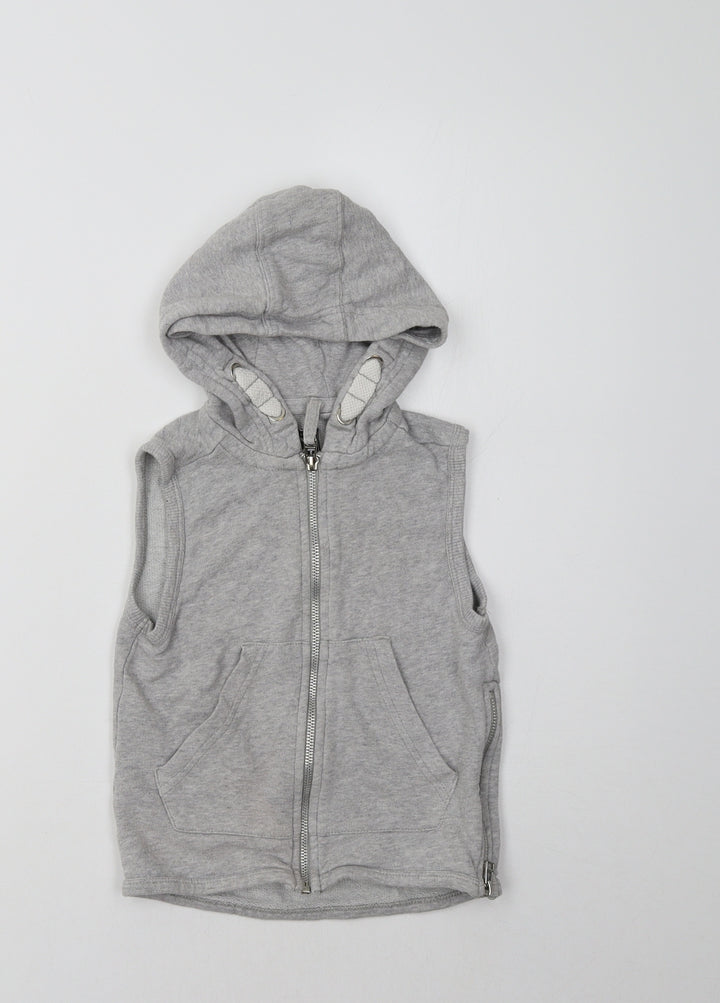 NEXT Girls Grey Cotton Full Zip Hoodie Size 3 Years