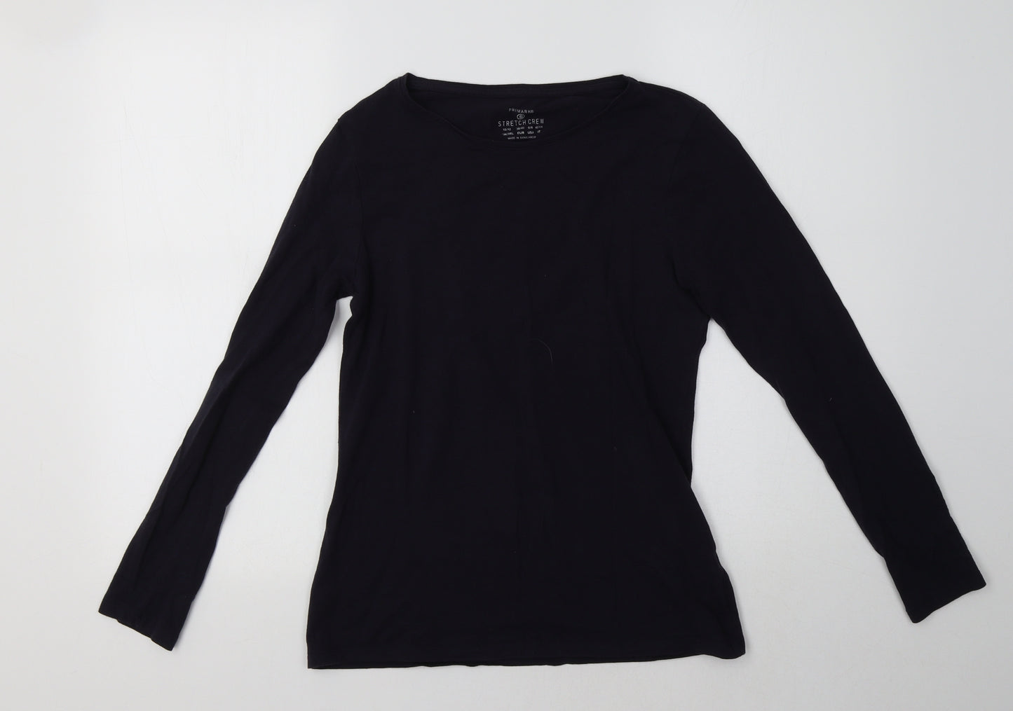 Primark Womens Blue  Cotton Basic T-Shirt Size S Crew Neck