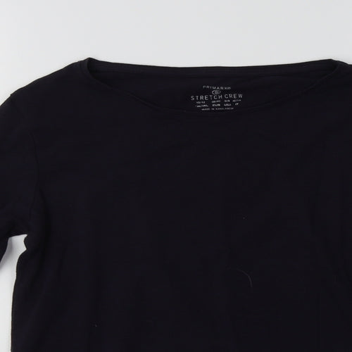 Primark Womens Blue  Cotton Basic T-Shirt Size S Crew Neck