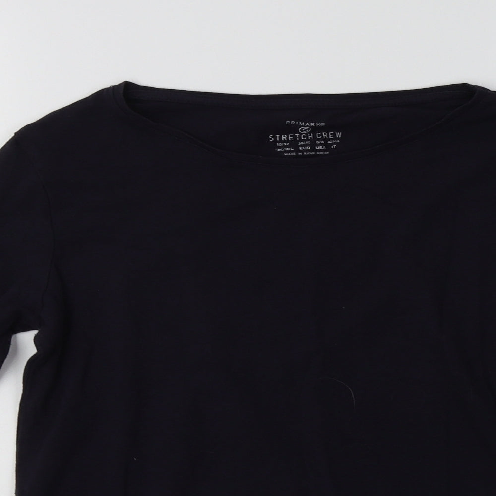 Primark Womens Blue  Cotton Basic T-Shirt Size S Crew Neck