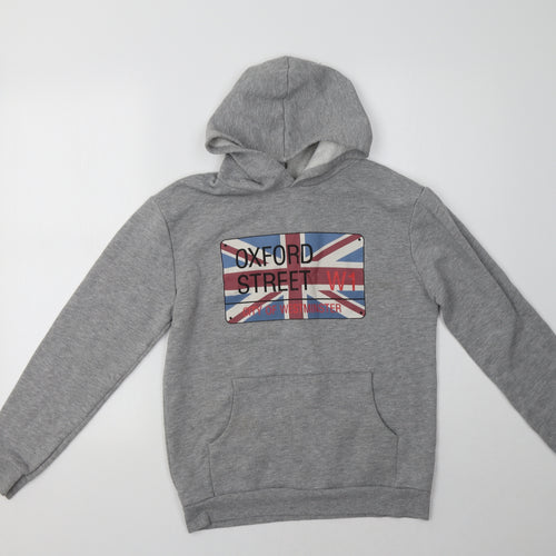 Primark Girls Grey  Cotton Pullover Hoodie Size 13-14 Years   - London