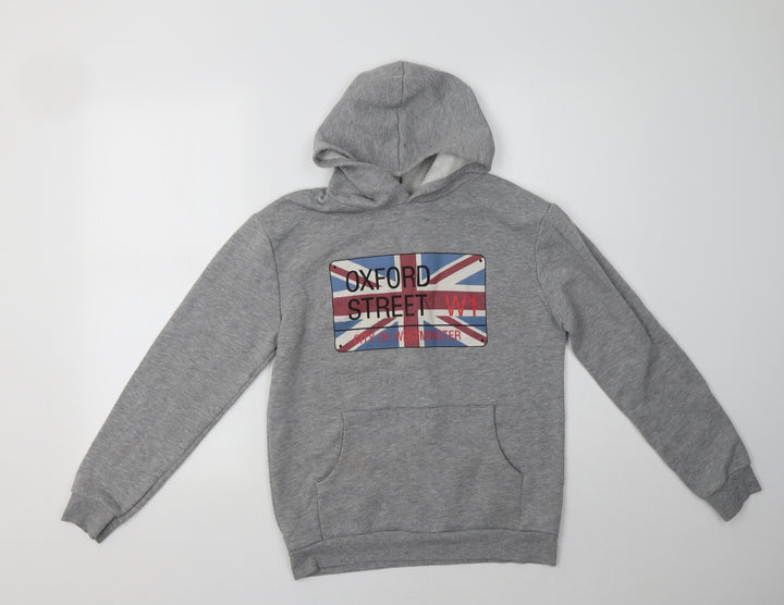 Primark Girls Grey  Cotton Pullover Hoodie Size 13-14 Years   - London