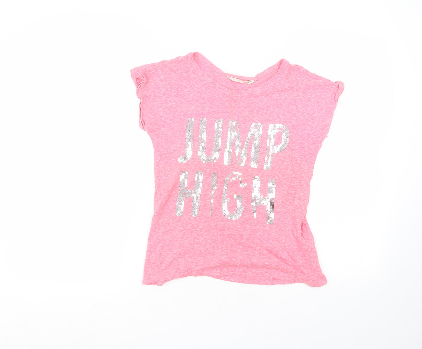 H&M Girls Pink  Cotton Basic T-Shirt Size 11-12 Years