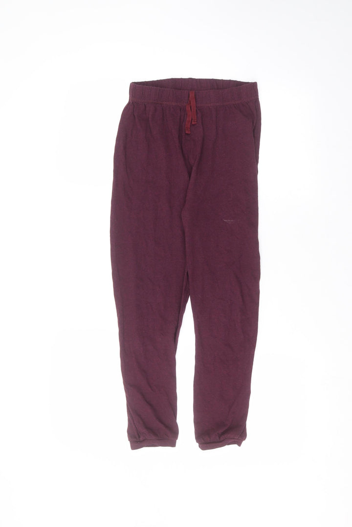George Girls Red  Cotton Sweatpants Trousers Size 10-11 Years  Regular