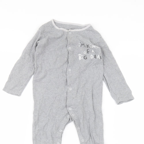 Marks and Spencer Baby Grey  Cotton Coverall One-Piece Size 18-24 Months