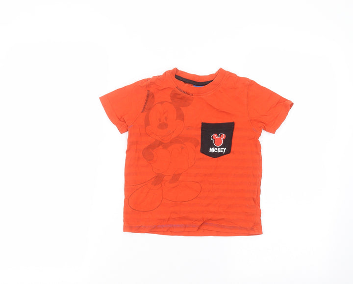 George Boys Orange Cotton Basic T-Shirt Size 2-3 Years
