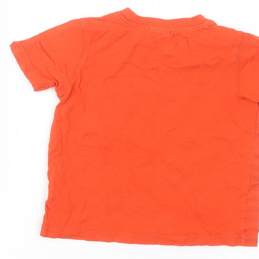 George Boys Orange  Cotton Basic T-Shirt Size 2-3 Years