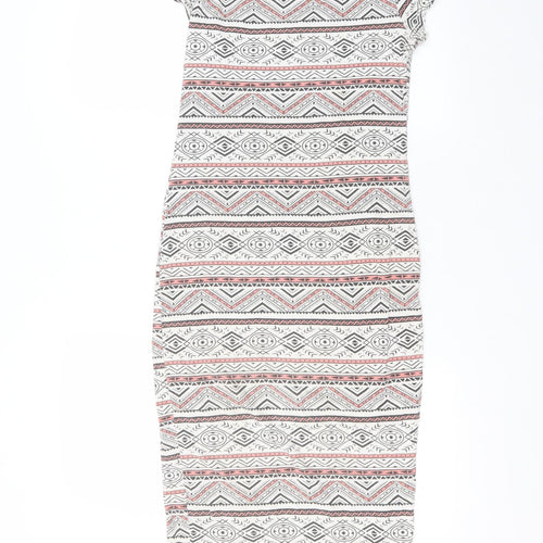 Select Womens White  Viscose T-Shirt Dress  Size 8
