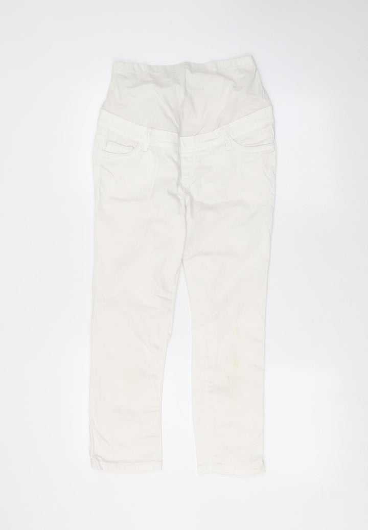 Debinhams Womens White  Cotton Skinny Jeans Size 8 L23 in Regular