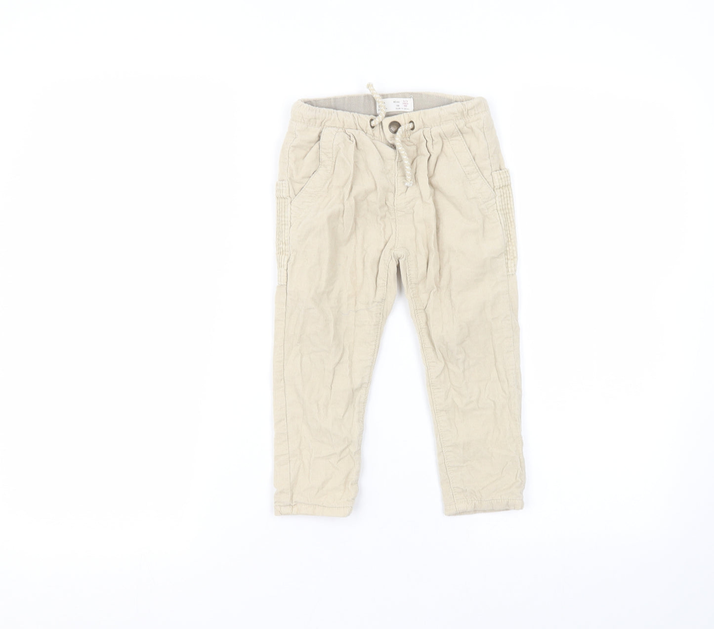 Zara Girls Beige  Cotton Chino Trousers Size 2-3 Years  Regular
