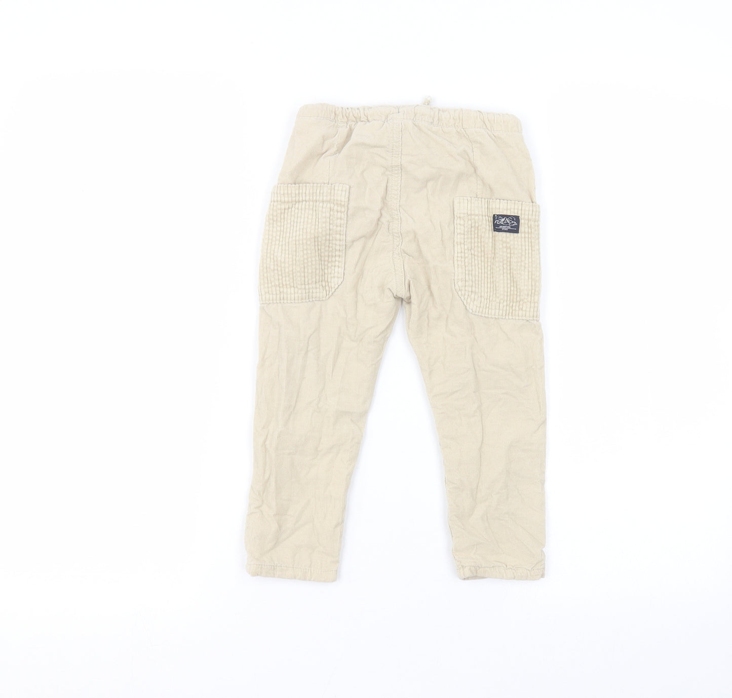 Zara Girls Beige  Cotton Chino Trousers Size 2-3 Years  Regular