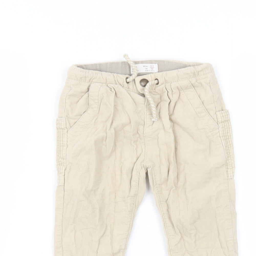 Zara Girls Beige  Cotton Chino Trousers Size 2-3 Years  Regular