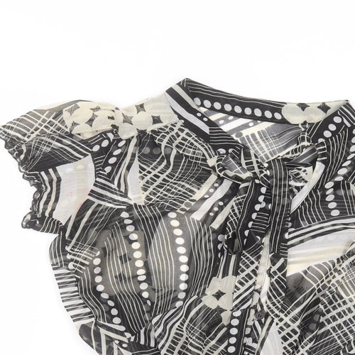 EA Womens Black  Polyester Basic Blouse Size 10