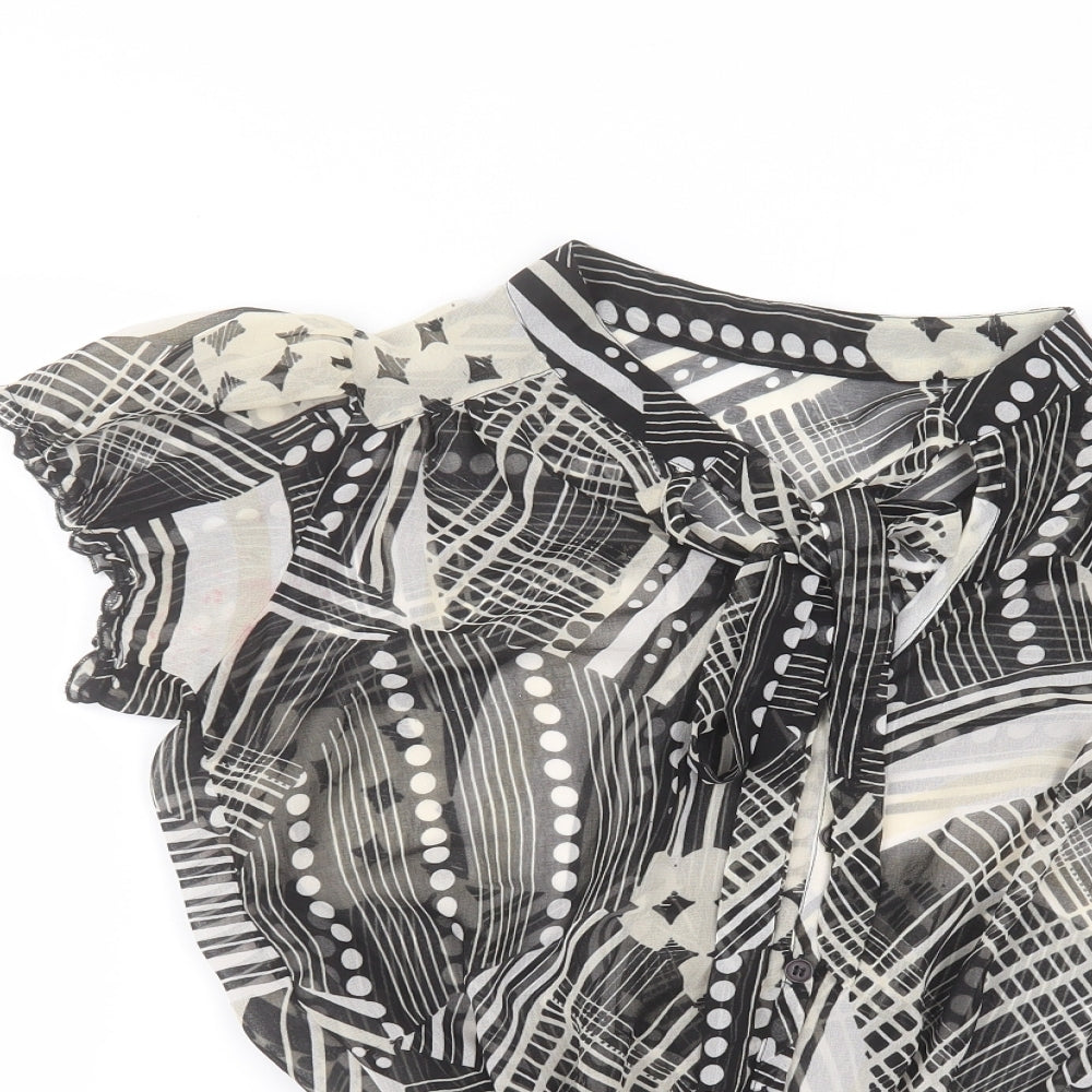 EA Womens Black  Polyester Basic Blouse Size 10