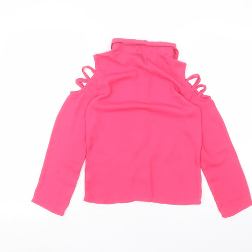 Primark Girls Pink  Polyester Basic Button-Up Size 9-10 Years