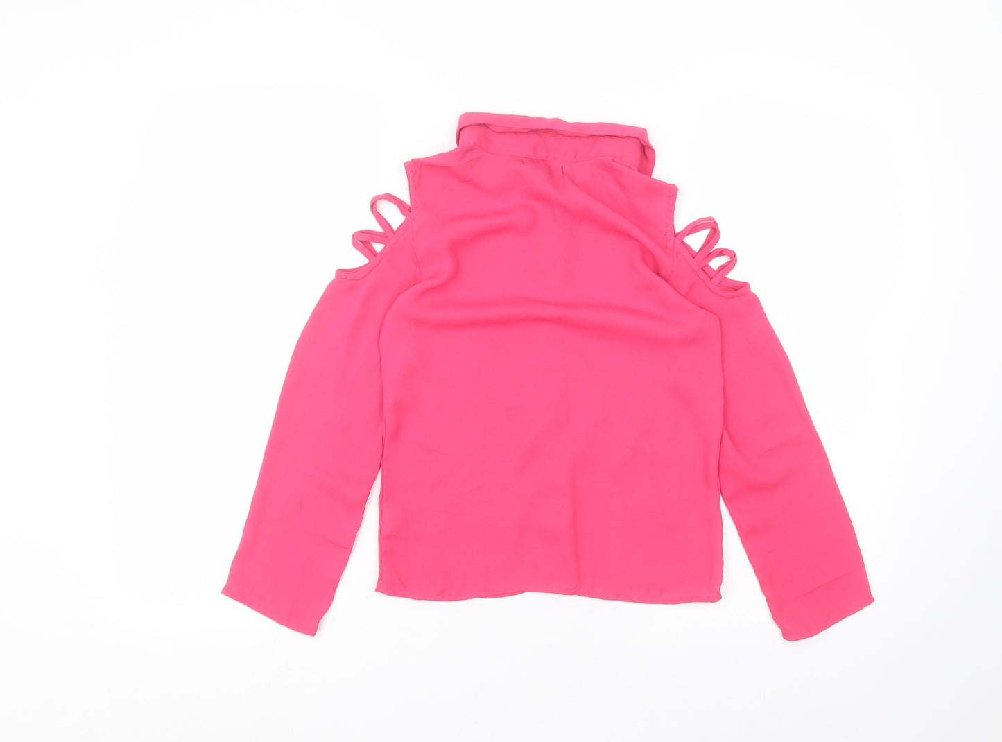 Primark Girls Pink  Polyester Basic Button-Up Size 9-10 Years