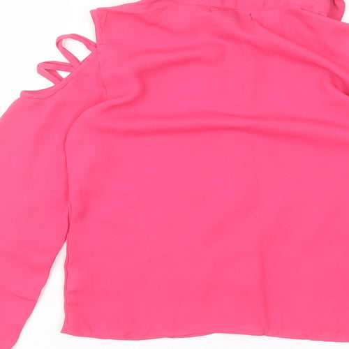 Primark Girls Pink  Polyester Basic Button-Up Size 9-10 Years