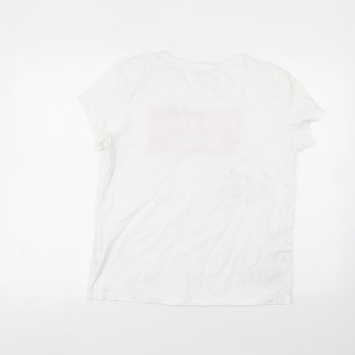 Primark Womens White  Cotton Basic T-Shirt Size 10